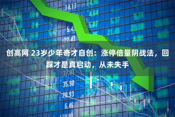 创高网 23岁少年奇才自创：涨停倍量阴战法，回踩才是真启动，从未失手